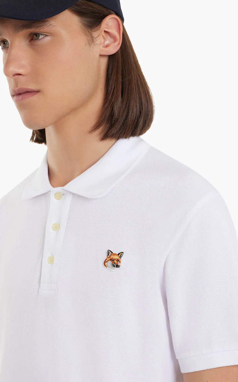 Maison Kitsuné Fox Head Patch Classic Polo White - Image 6