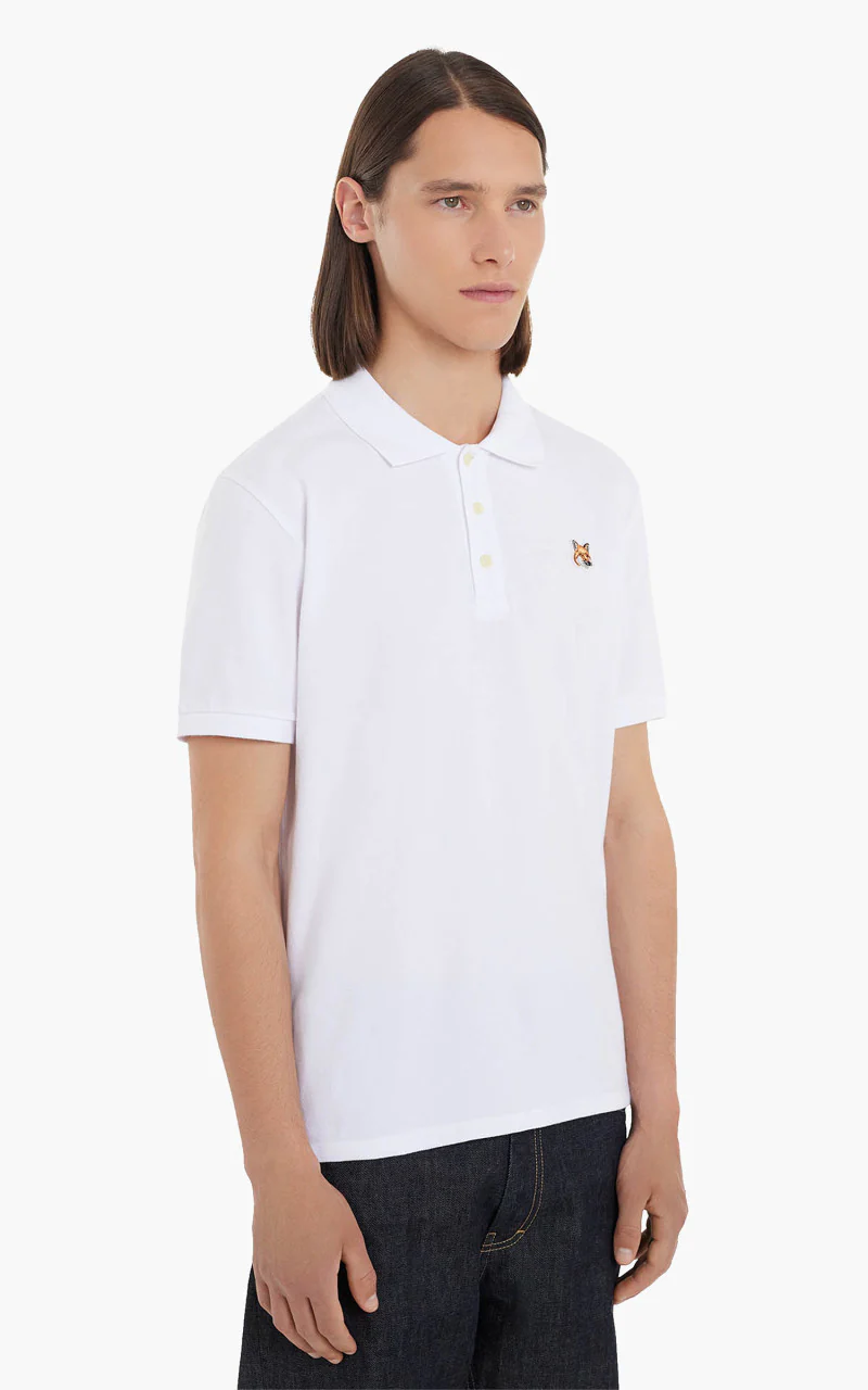 Maison Kitsuné Fox Head Patch Classic Polo White - Image 7