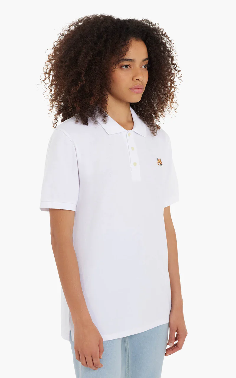 Maison Kitsuné Fox Head Patch Classic Polo White - Image 8