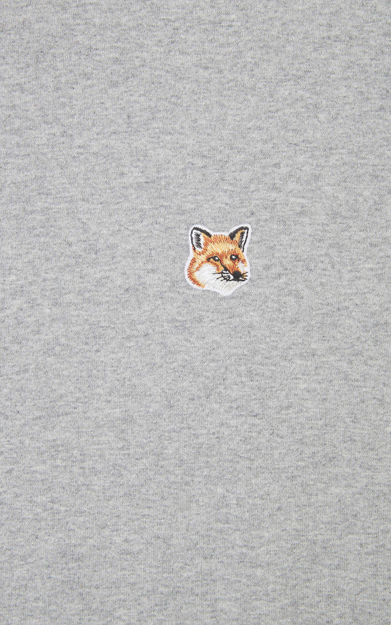 Maison Kitsuné Fox Head Patch Classic T-Shirt Grey Melange - Image 5