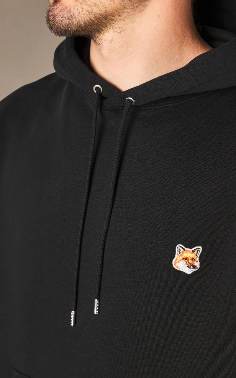 Maison Kitsuné Fox Head Patch Regular Hoodie Black - Image 3