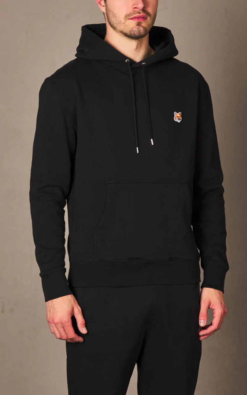Maison Kitsuné Fox Head Patch Regular Hoodie Black - Image 4