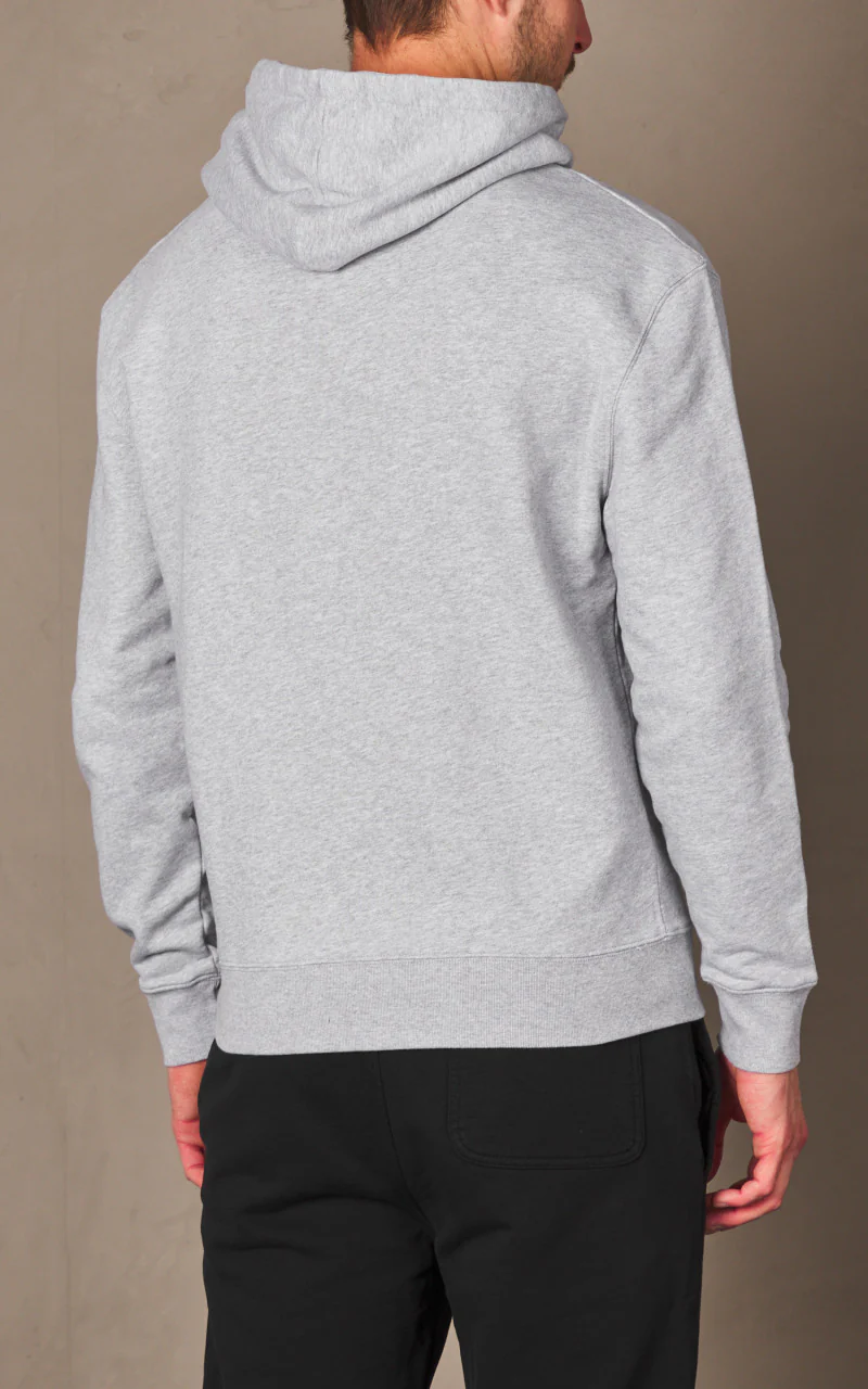 Maison Kitsuné Fox Head Patch Regular Hoodie Light Grey Melange - Image 6