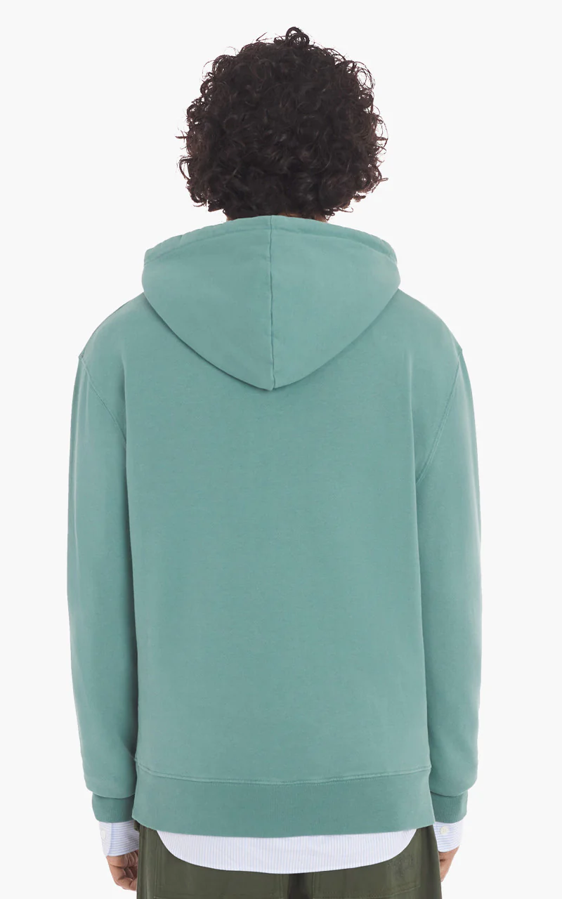 Maison Kitsuné Fox Head Patch Regular Hoodie Teal Grey - Image 6