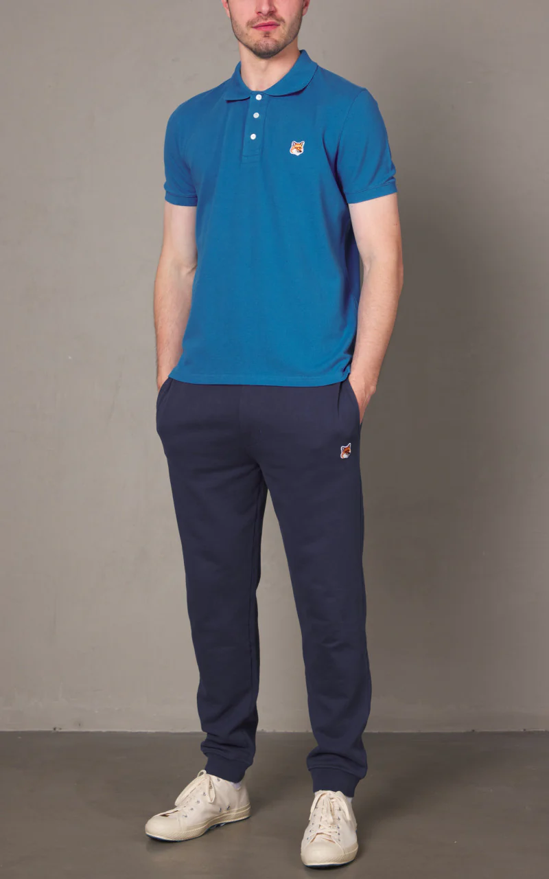 Maison Kitsuné Fox Head Patch Regular Polo Enamel Blue - Image 2