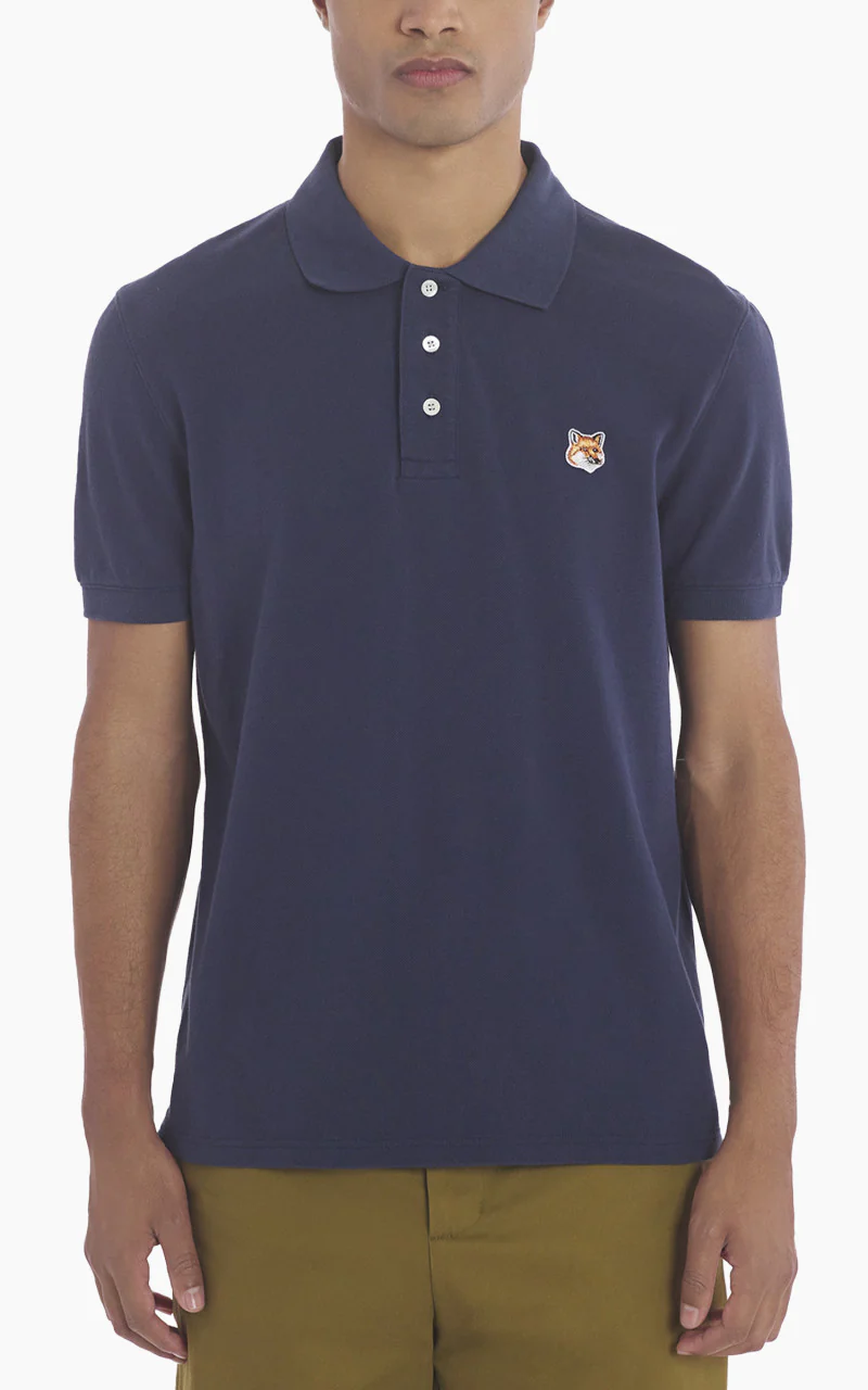 Maison Kitsuné Fox Head Patch Regular Polo Ink Blue - Image 4