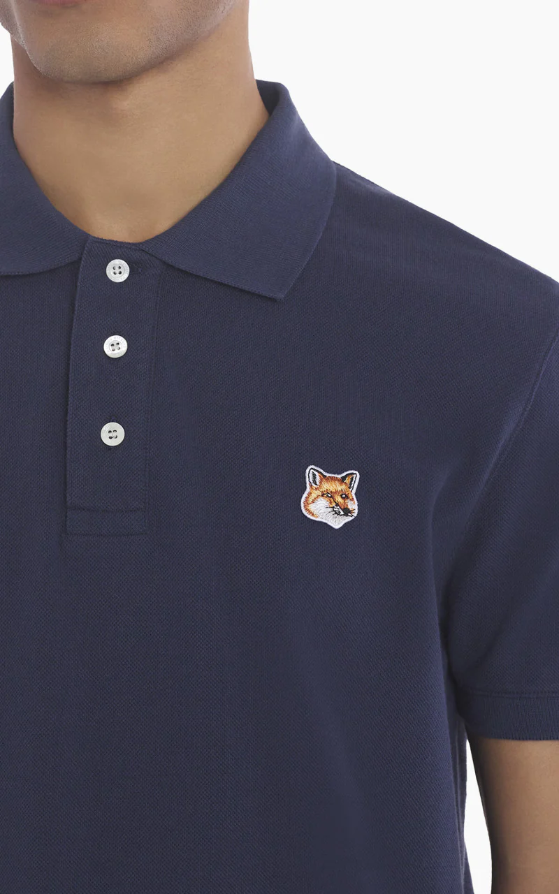 Maison Kitsuné Fox Head Patch Regular Polo Ink Blue - Image 5