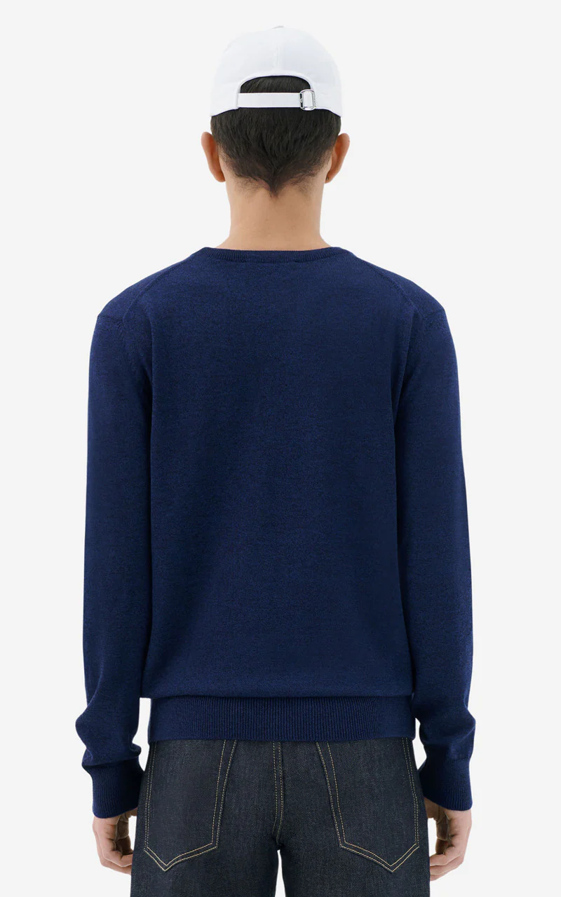 Maison Kitsuné Fox Head Patch Regular R-Neck Pullover Navy - Image 5