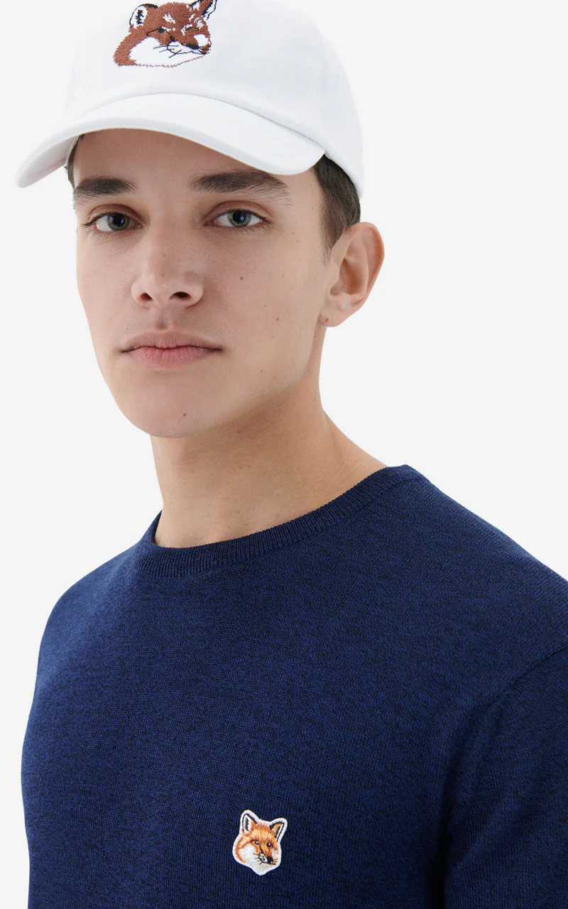 Maison Kitsuné Fox Head Patch Regular R-Neck Pullover Navy - Image 6