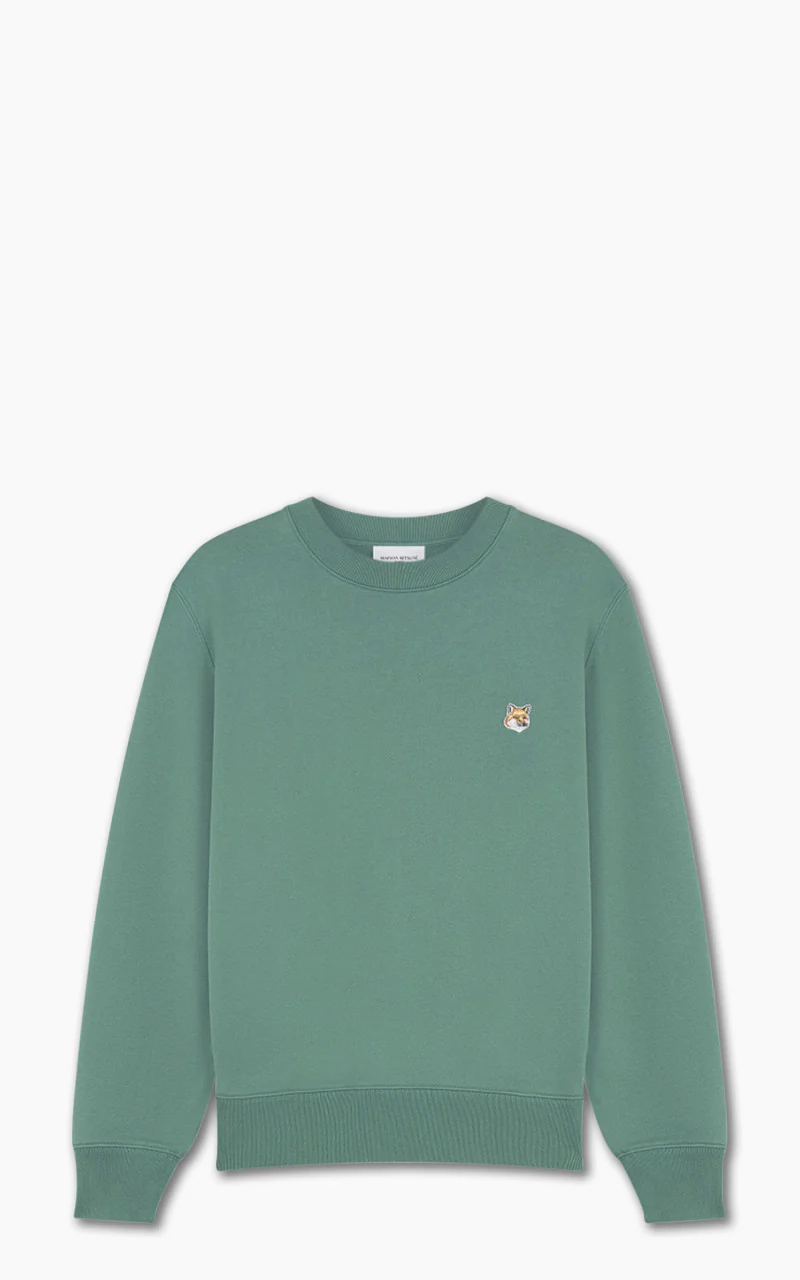 Maison Kitsuné Fox Head Patch Regular Sweatshirt Teal Grey