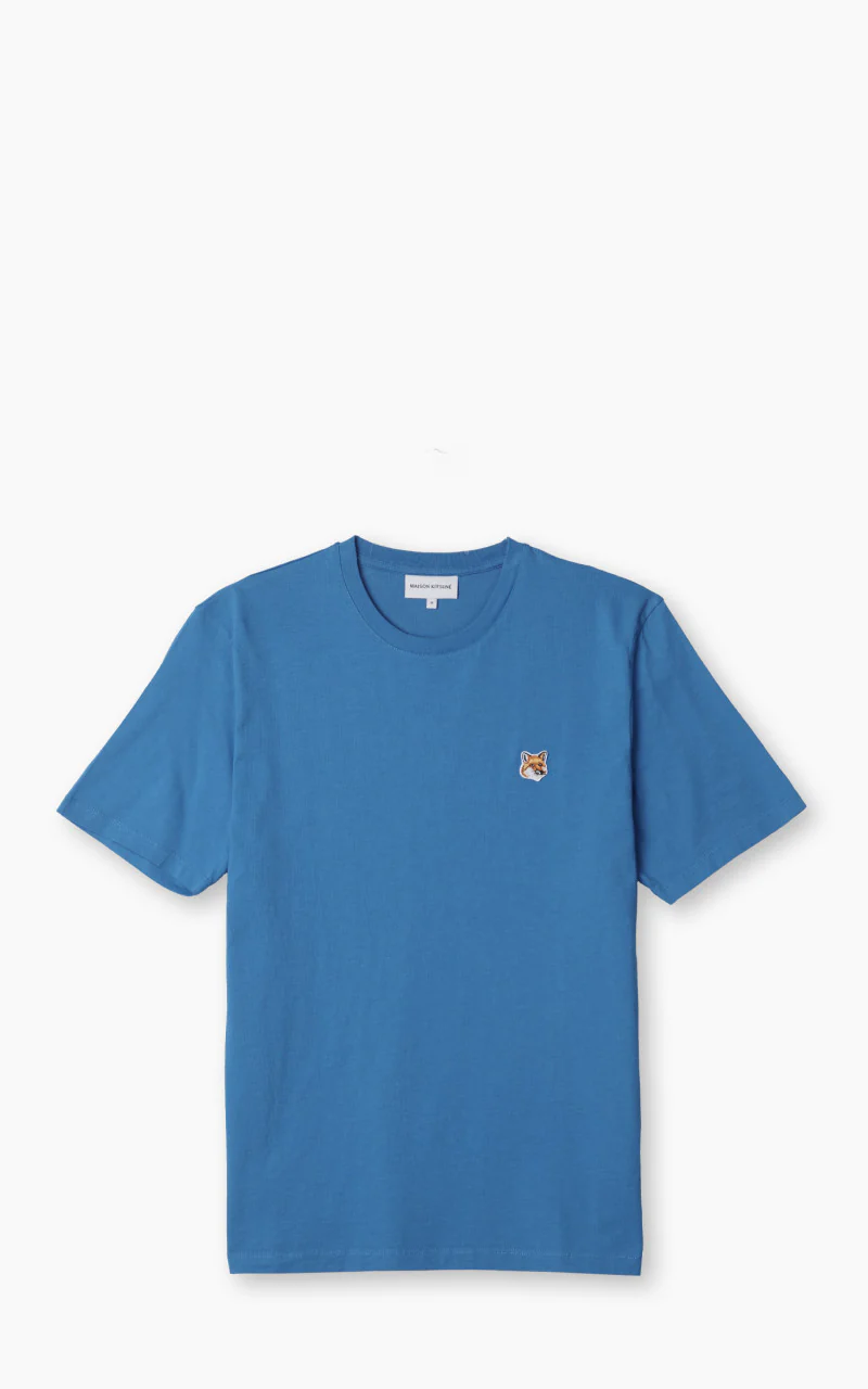 Maison Kitsuné Fox Head Patch Regular T-Shirt Enamel Blue