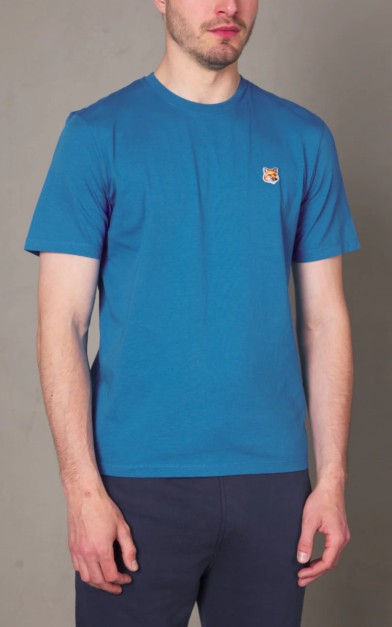 Maison Kitsuné Fox Head Patch Regular T-Shirt Enamel Blue - Image 4