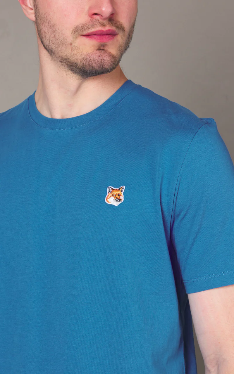 Maison Kitsuné Fox Head Patch Regular T-Shirt Enamel Blue - Image 5