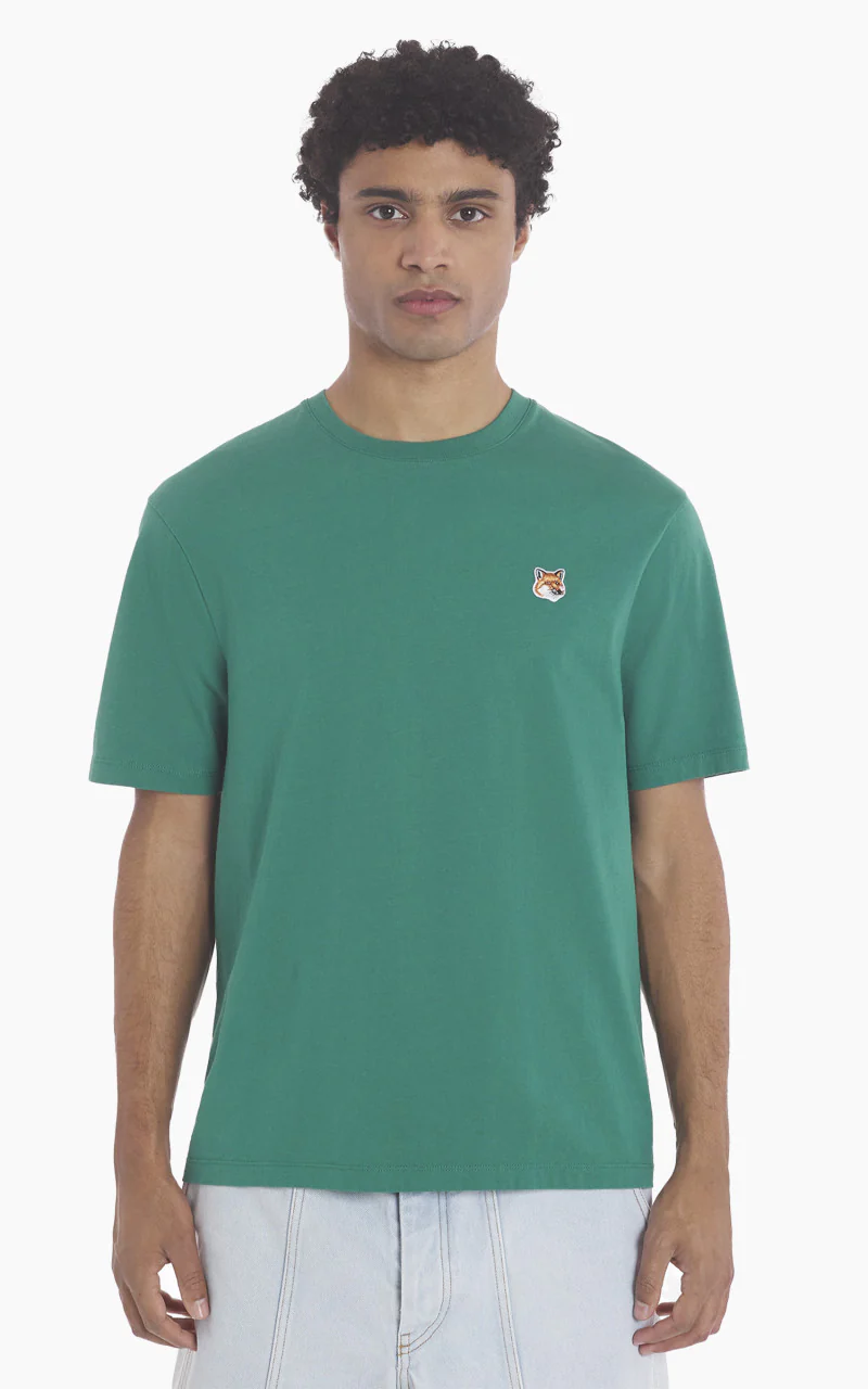 Maison Kitsuné Fox Head Patch Regular T-Shirt Pine - Image 3