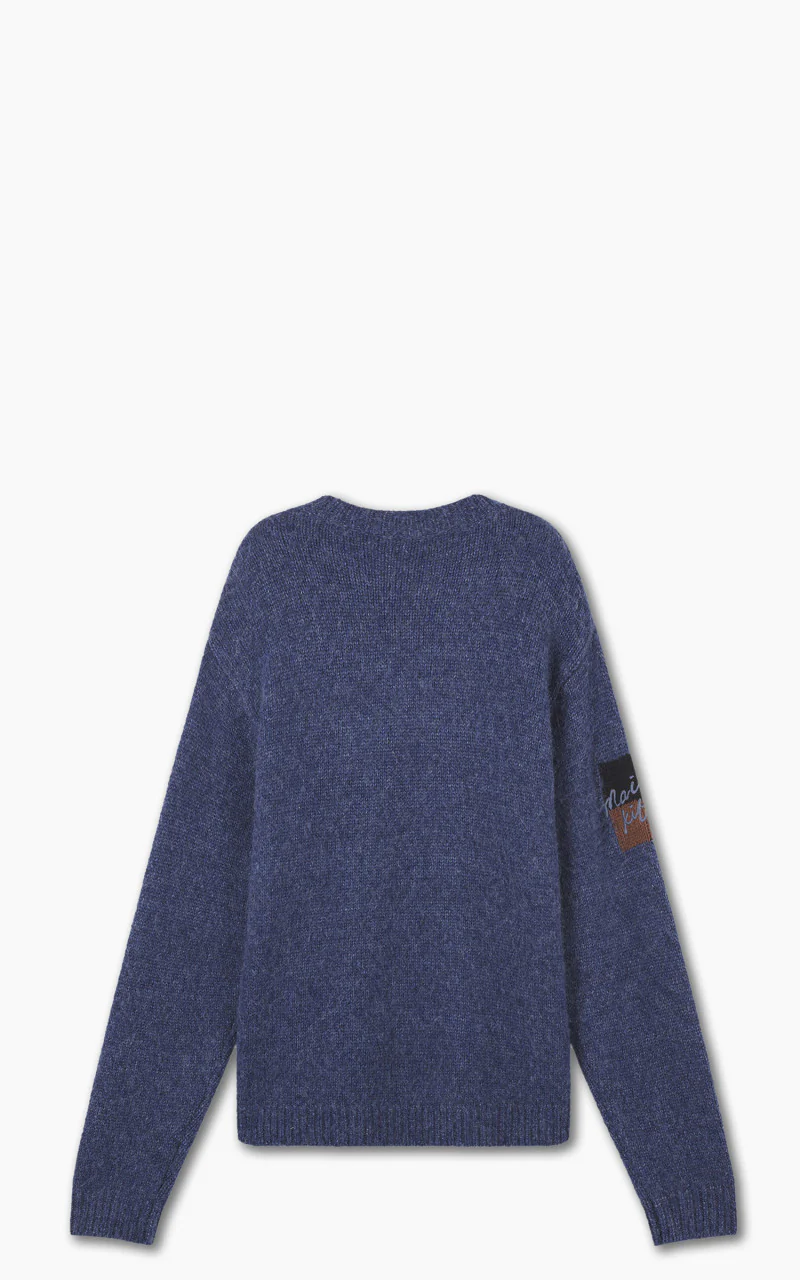 Maison Kitsuné Fox Intarsia Comfort Jumper Denim Blue Melange - Image 3