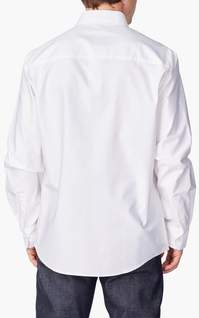 Maison Kitsuné Grey Fox Head Patch Button Down Casual Shirt White - Image 6