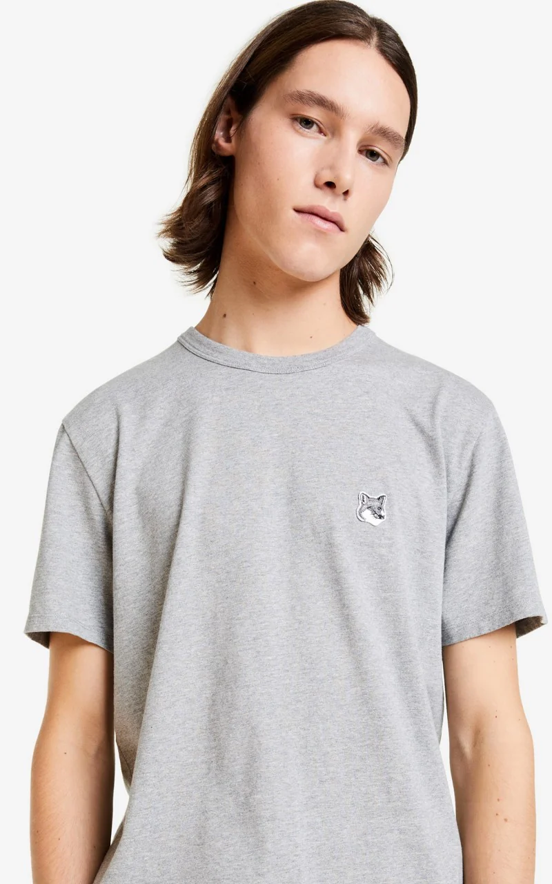 Maison Kitsuné Grey Fox Head Patch T-Shirt Grey - Image 3