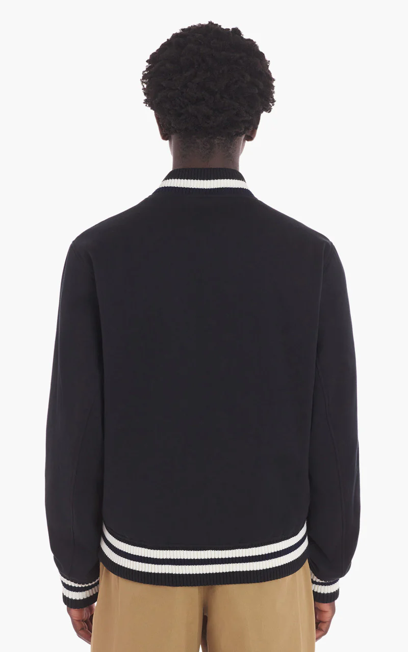 Maison Kitsuné Grey Fox Head Patch Teddy Blouson Cotton Satin - Image 5