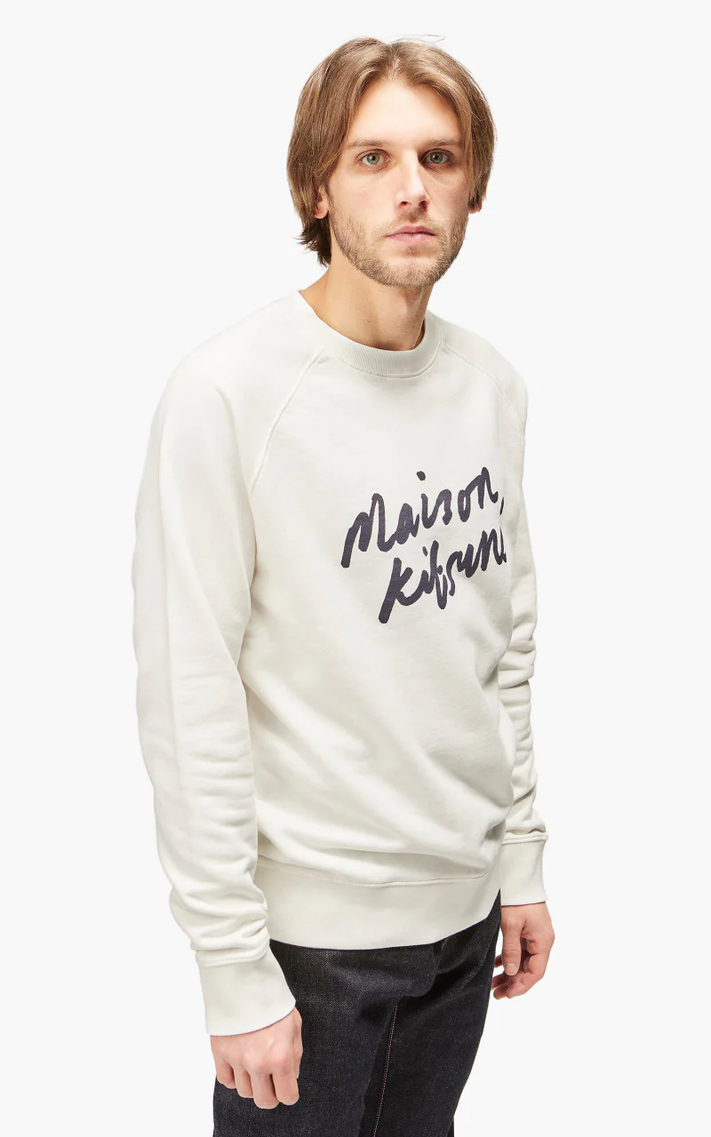 Maison Kitsuné Handwriting Clean Sweatshirt Ecru - Image 5
