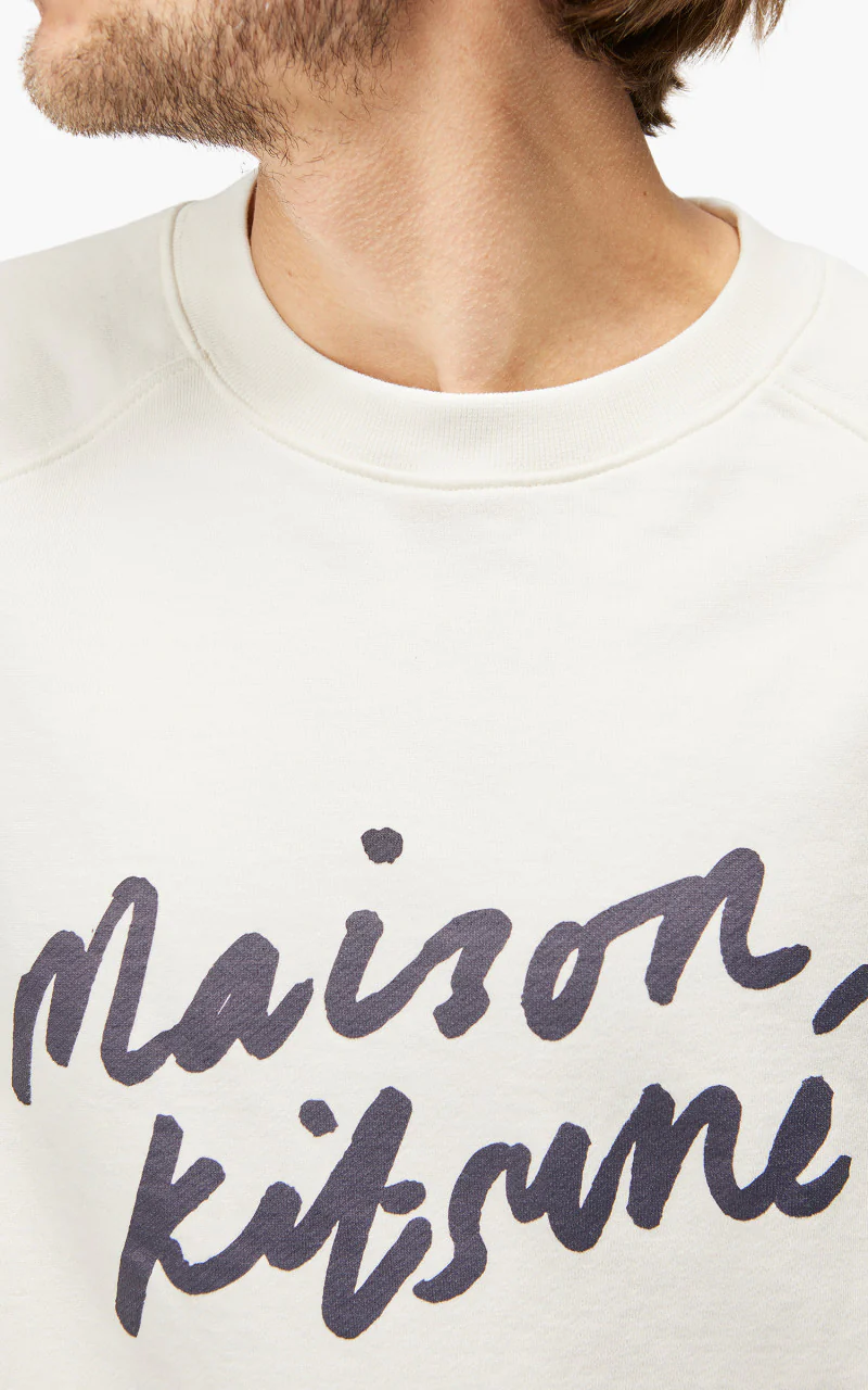 Maison Kitsuné Handwriting Clean Sweatshirt Ecru - Image 7
