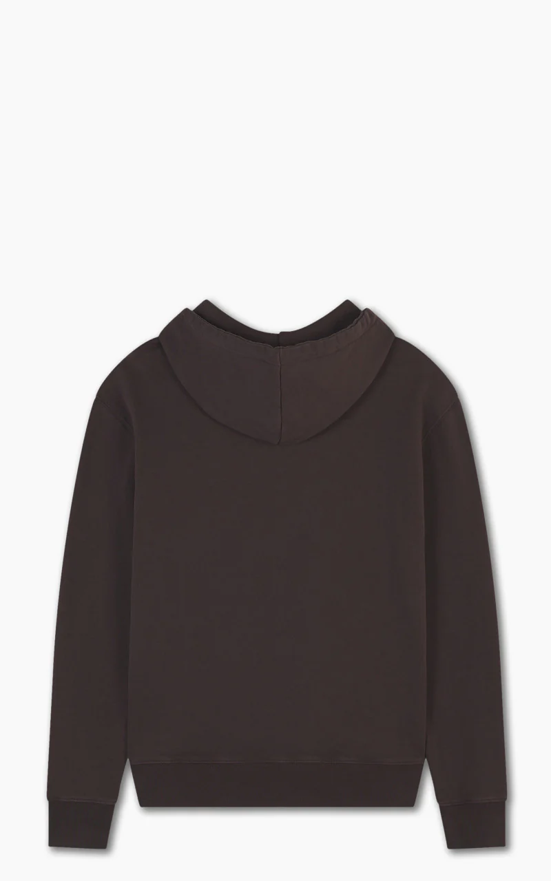 Maison Kitsuné Handwriting Regular Hoodie Dark Chocolate - Image 3