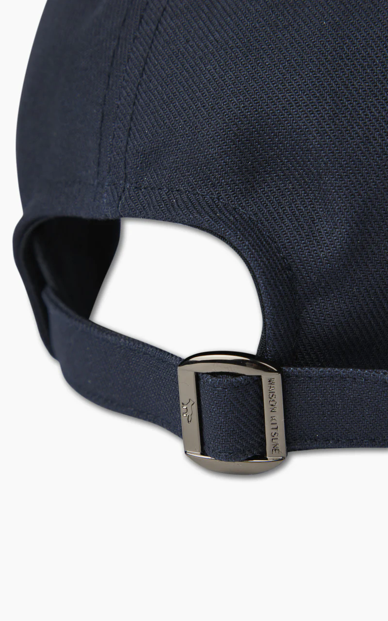 Maison Kitsuné Large Fox Head Embroidery 6P Cap Navy - Image 2