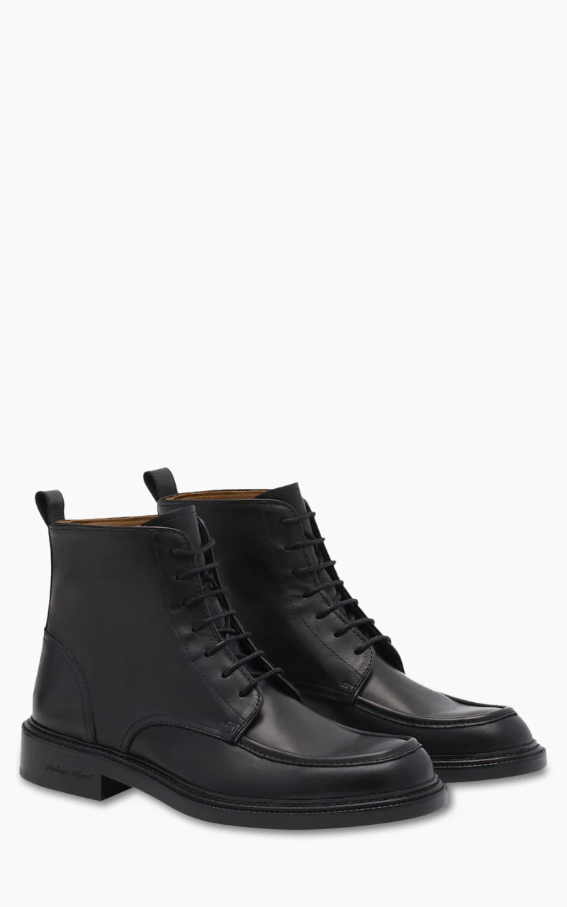 Maison Kitsuné Leather Lace-Up Boots Black - Image 2