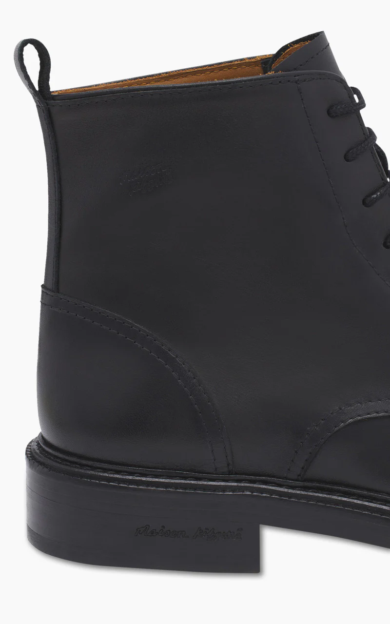 Maison Kitsuné Leather Lace-Up Boots Black - Image 5
