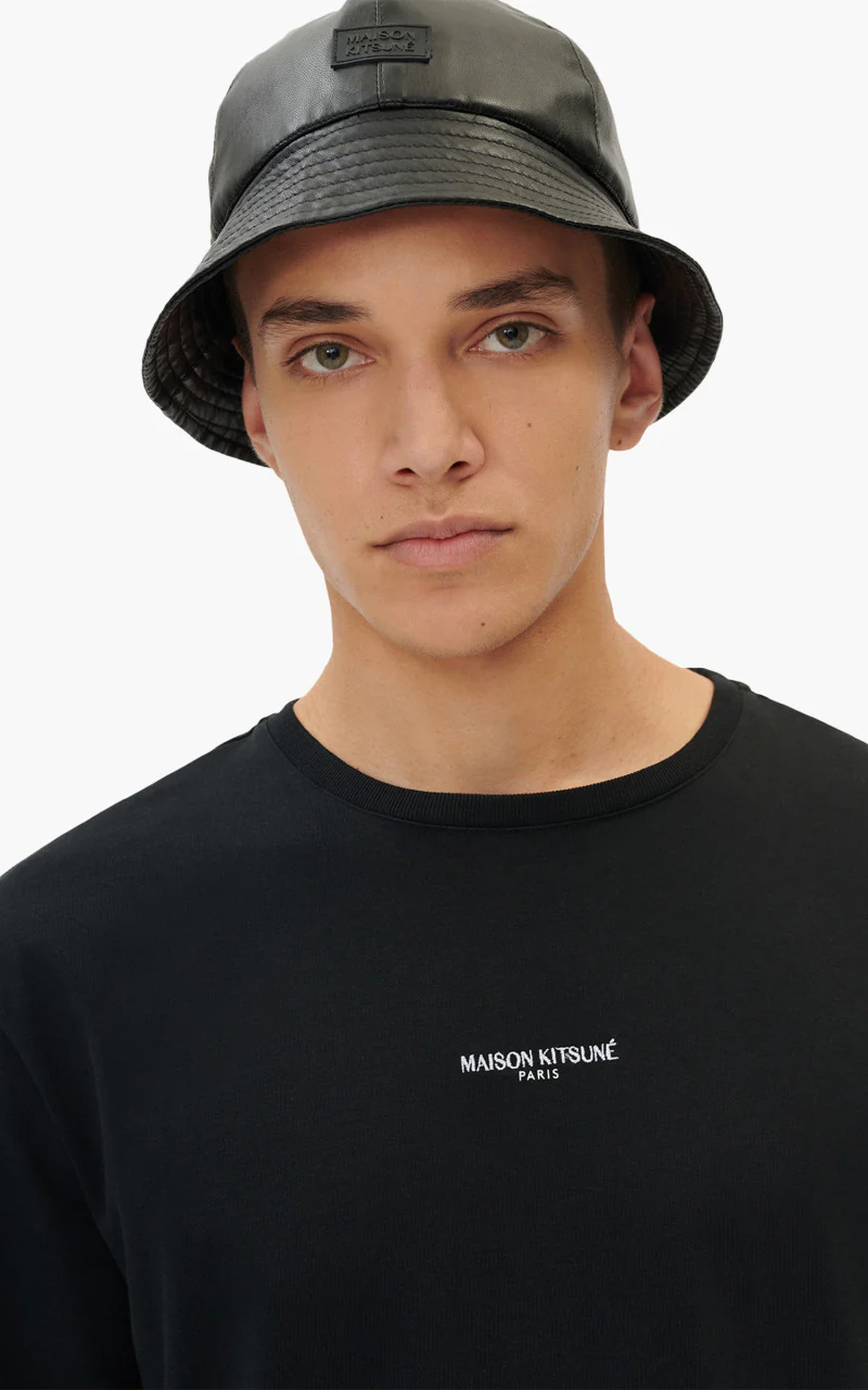 Maison Kitsuné Maison Kitsune Paris Embroidery Relaxed T-Shirt Black - Image 4