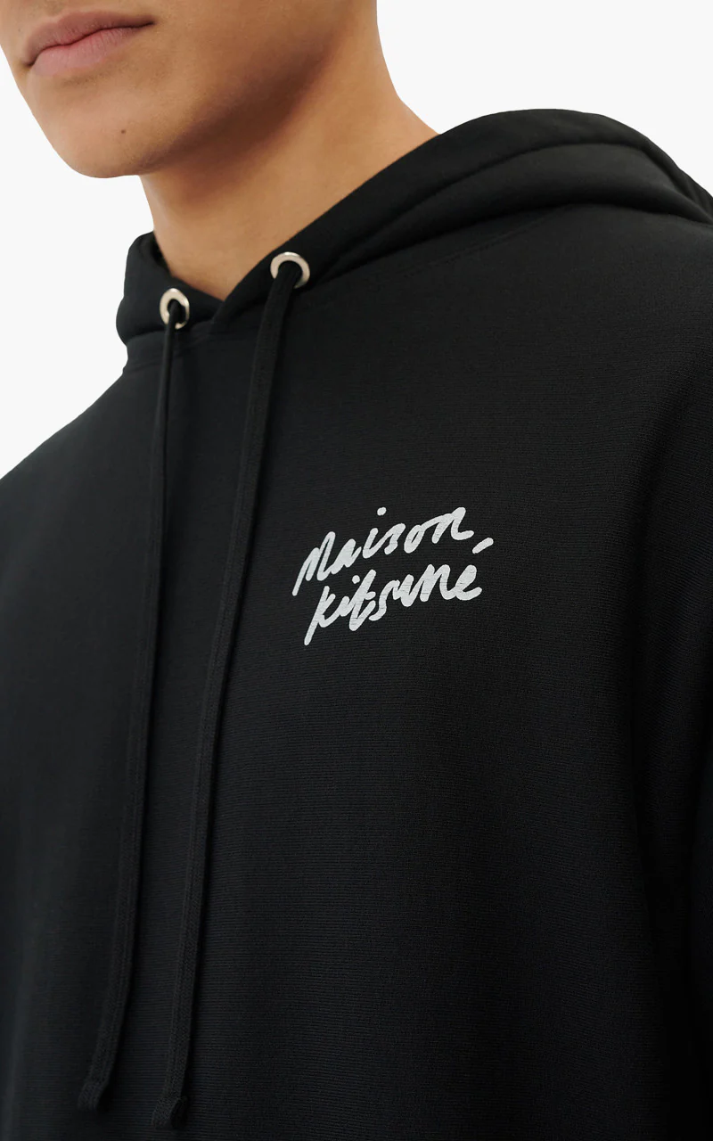 Maison Kitsuné Mini Handwriting Relaxed Hoodie Black - Image 5