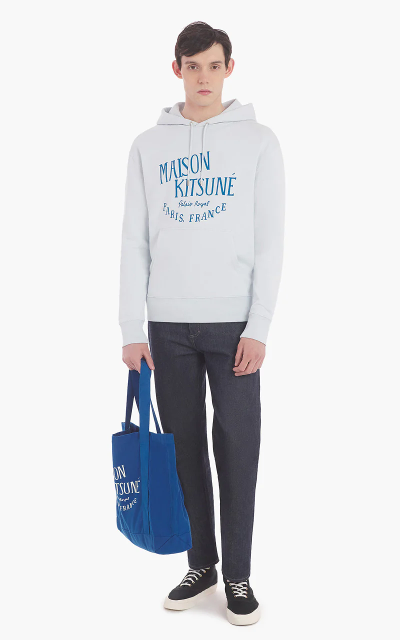 Maison Kitsuné Palais Royal Classic Hoodie Grey Blue - Image 2