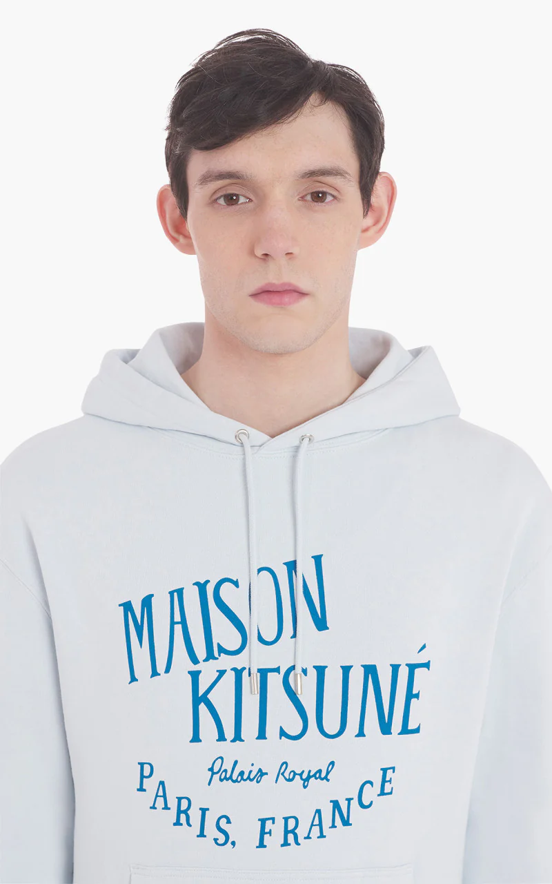 Maison Kitsuné Palais Royal Classic Hoodie Grey Blue - Image 4
