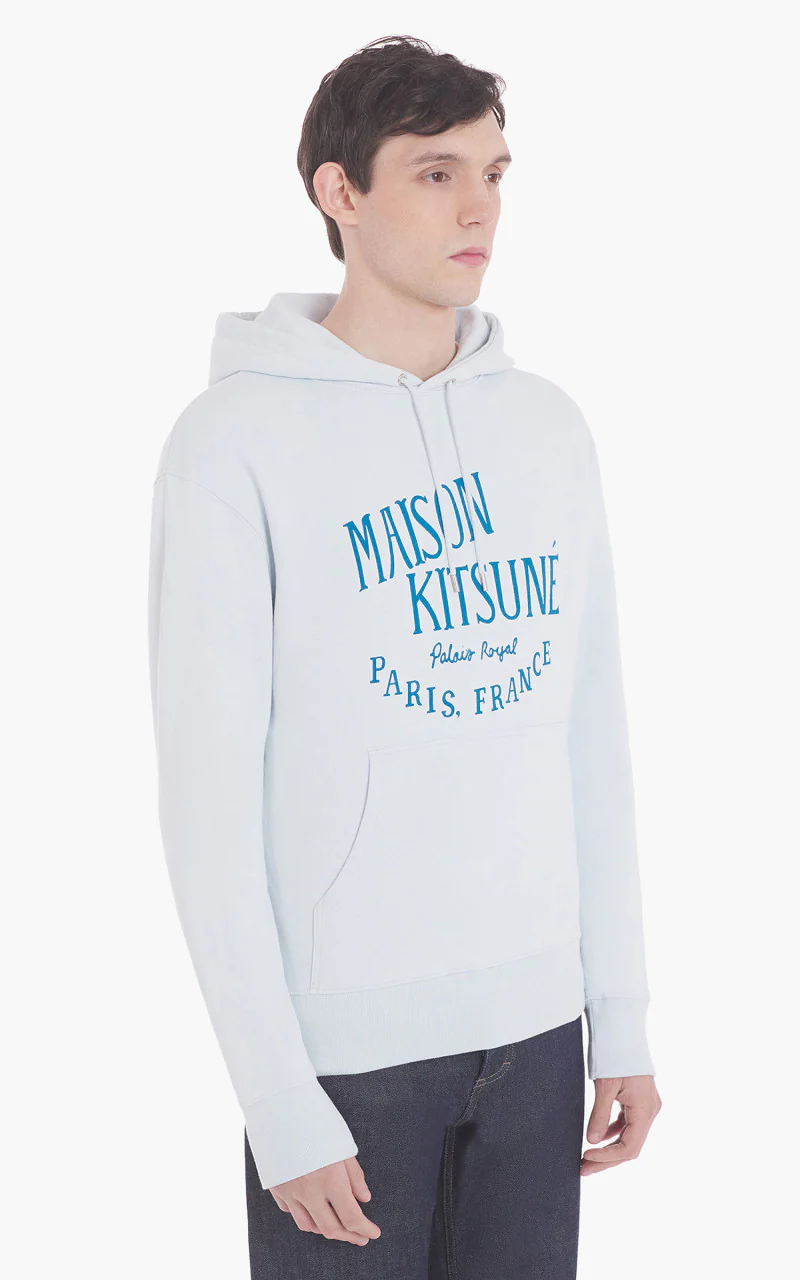 Maison Kitsuné Palais Royal Classic Hoodie Grey Blue - Image 6