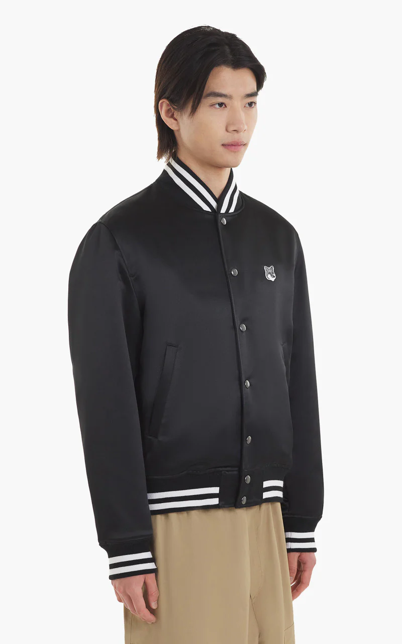 Maison Kitsuné Satin Teddy Jacket Black - Image 2
