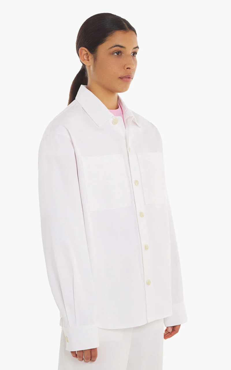 Maison Kitsuné Snaps Overshirt Milky White - Image 3