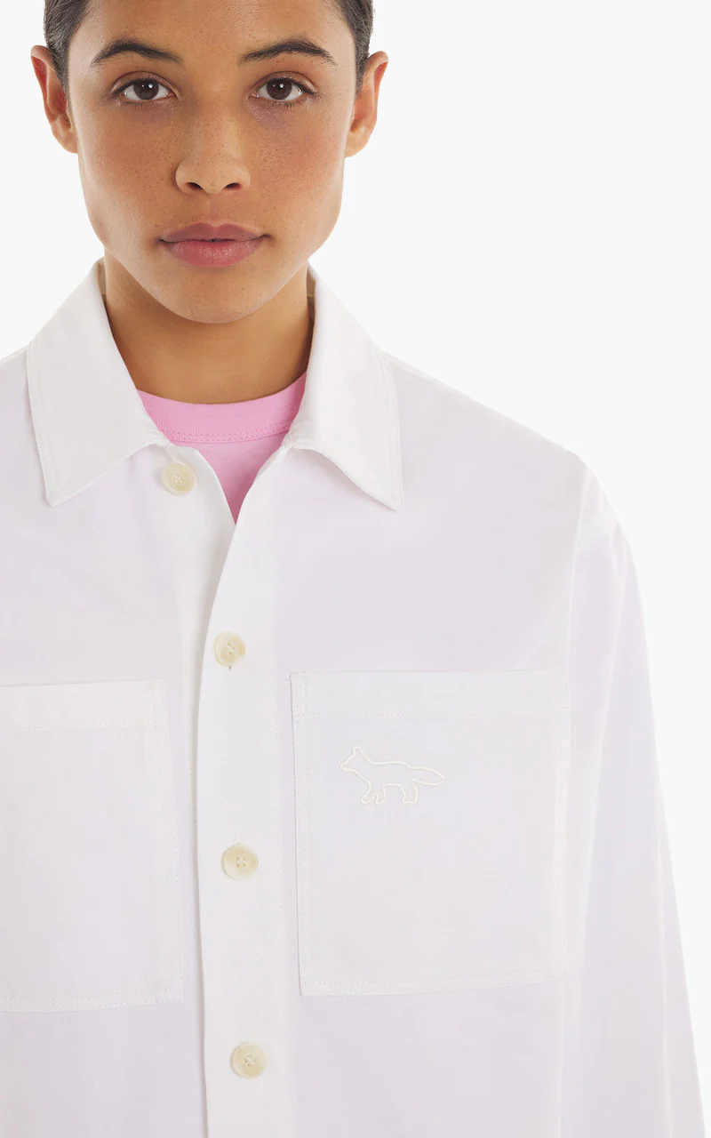 Maison Kitsuné Snaps Overshirt Milky White - Image 7