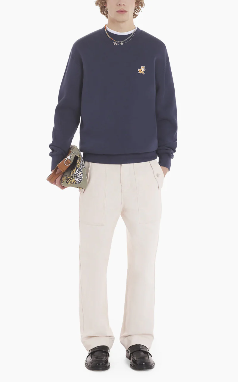 Maison Kitsuné Speedy Fox Patch Comfort Sweatshirt Ink Blue - Image 2