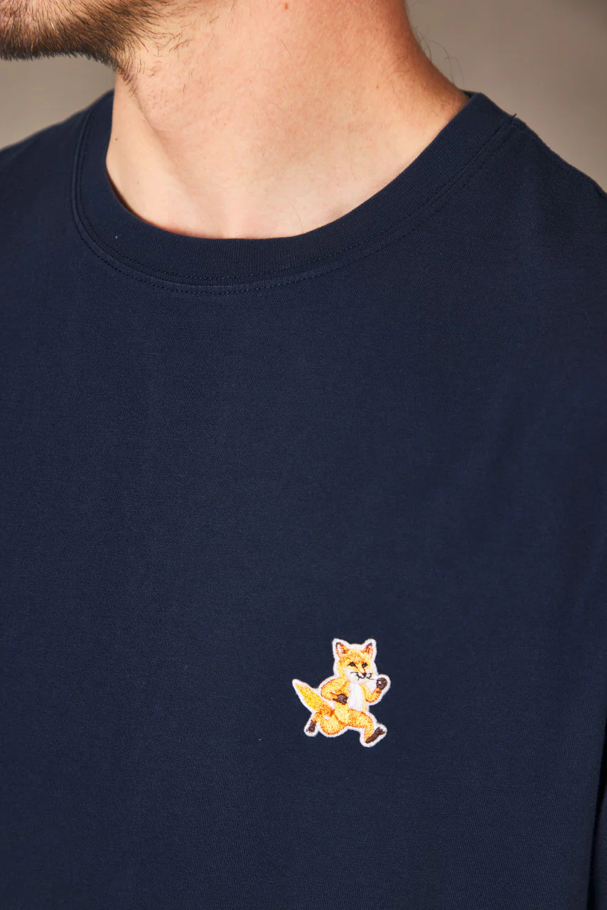 Maison Kitsuné Speedy Fox Patch Comfort T-Shirt Ink Blue - Image 3
