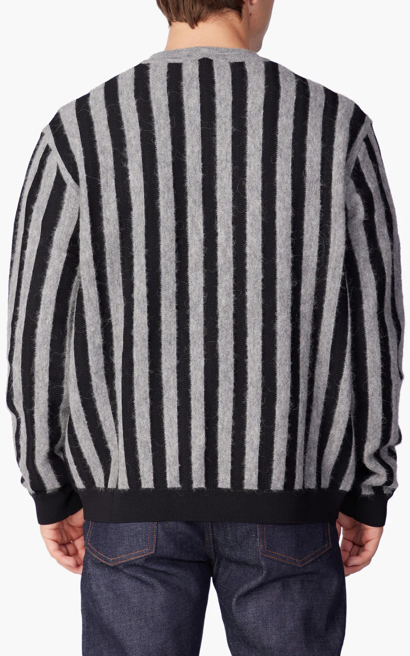 Maison Kitsuné Striped Comfort Jumper Black/Stone Stripes - Image 6