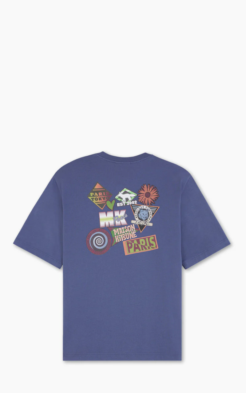 Maison Kitsuné Surf Collage Oversize T-Shirt Storm Blue - Image 3