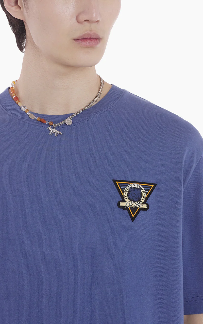 Maison Kitsuné Surf Collage Oversize T-Shirt Storm Blue - Image 6