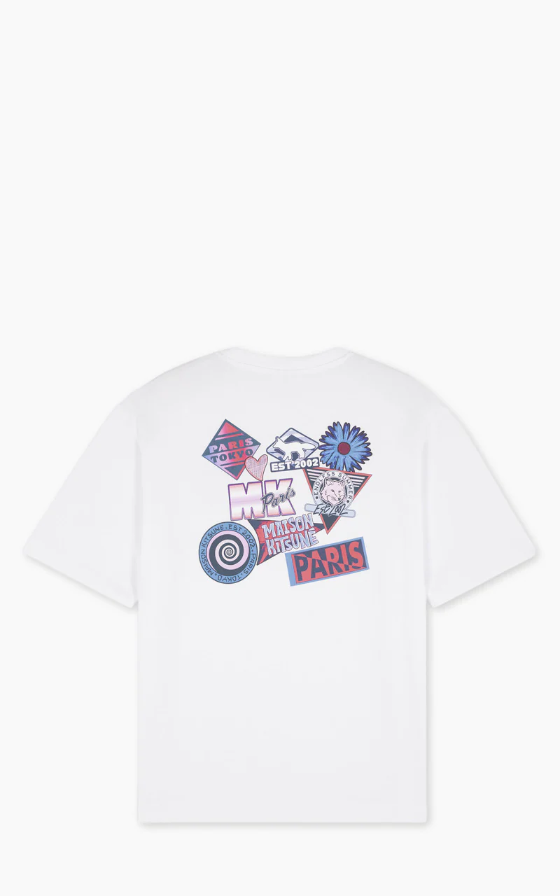 Maison Kitsuné Surf Collage Oversize T-Shirt White - Image 3