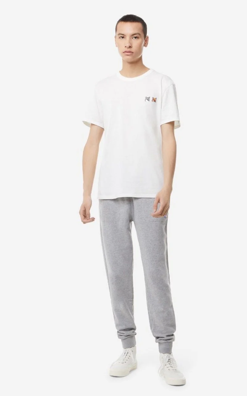 Maison Kitsuné T-Shirt Double Fox Head Patch Latte - Image 2