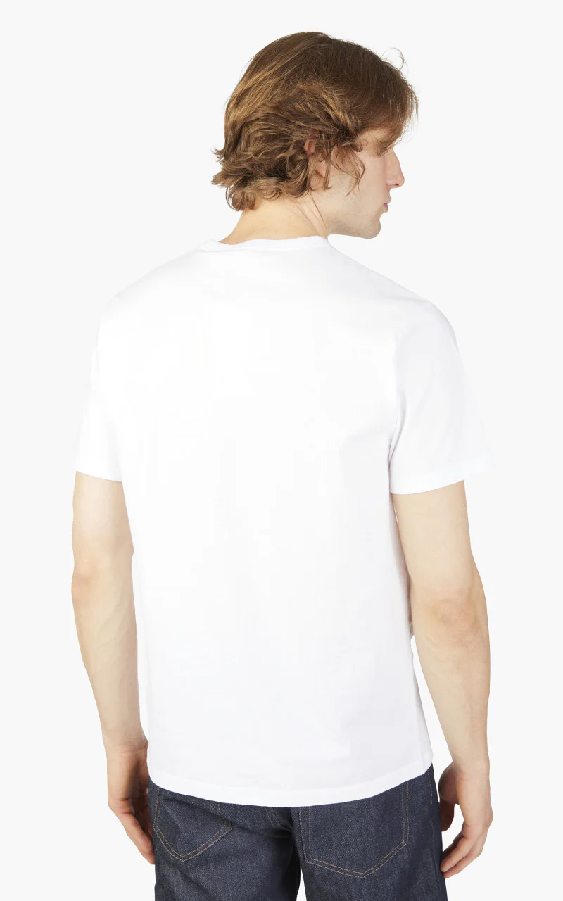 Maison Kitsuné Tricolor Fox Patch Classic Pocket T-Shirt White - Image 4