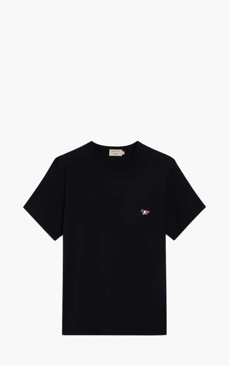Maison Kitsuné Tricolor Fox Patch Pocket T-Shirt Black