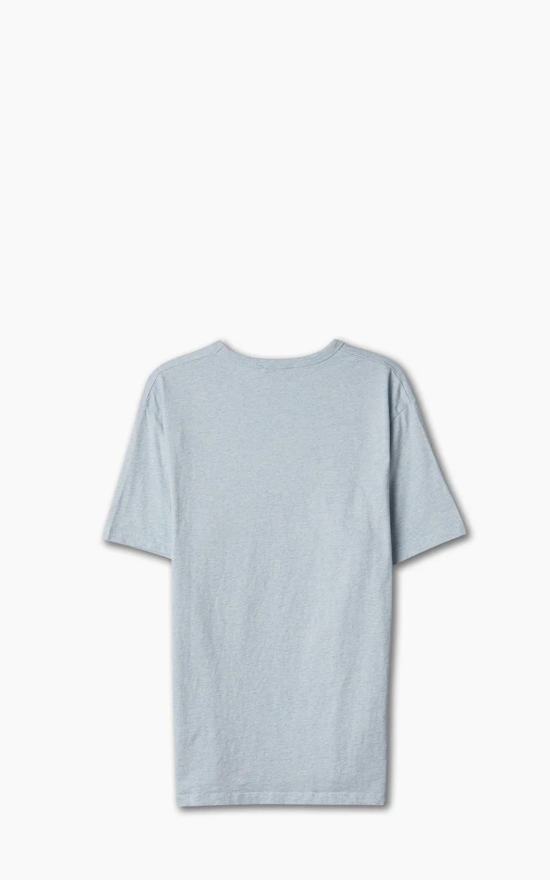 Maison Kitsuné Tricolor Fox Patch Pocket T-Shirt Blue Haze Melange - Image 2