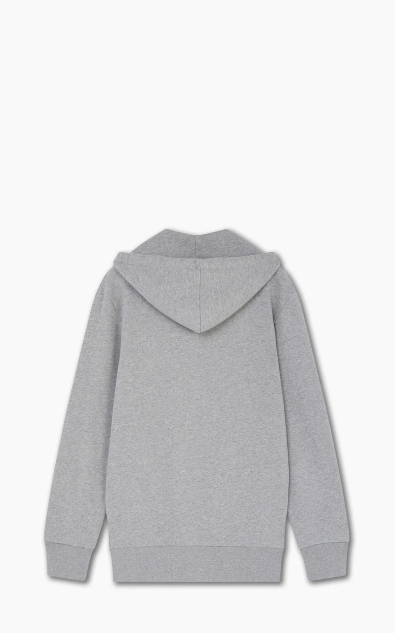 Maison Kitsuné Tricolor Fox Patch Zip Hoodie Grey Melange - Image 2