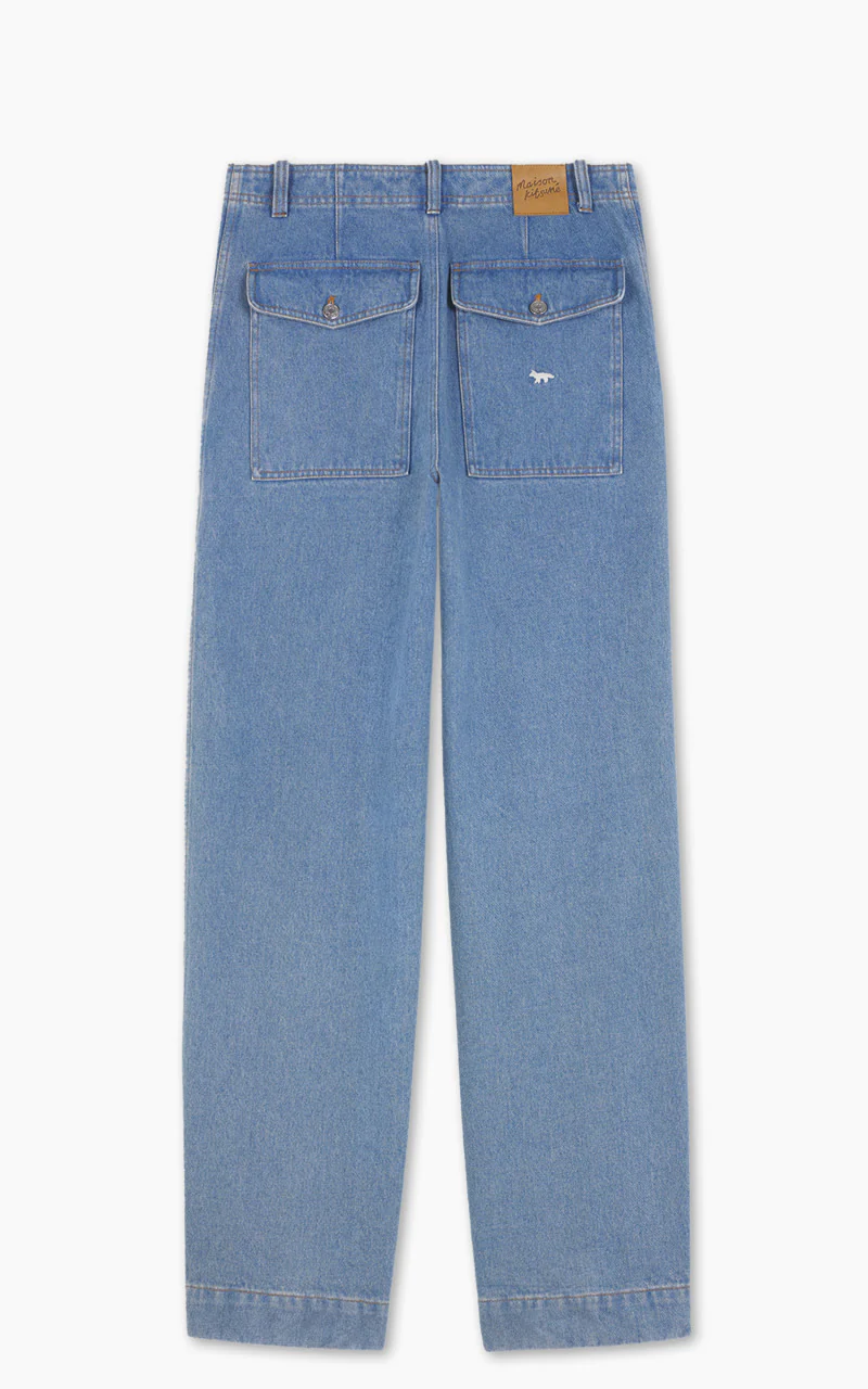 Maison Kitsuné Workwear Pants Light Stone Indigo - Image 3