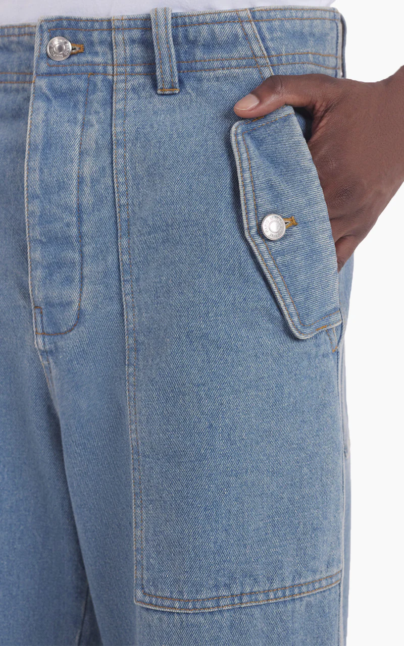 Maison Kitsuné Workwear Pants Light Stone Indigo - Image 5