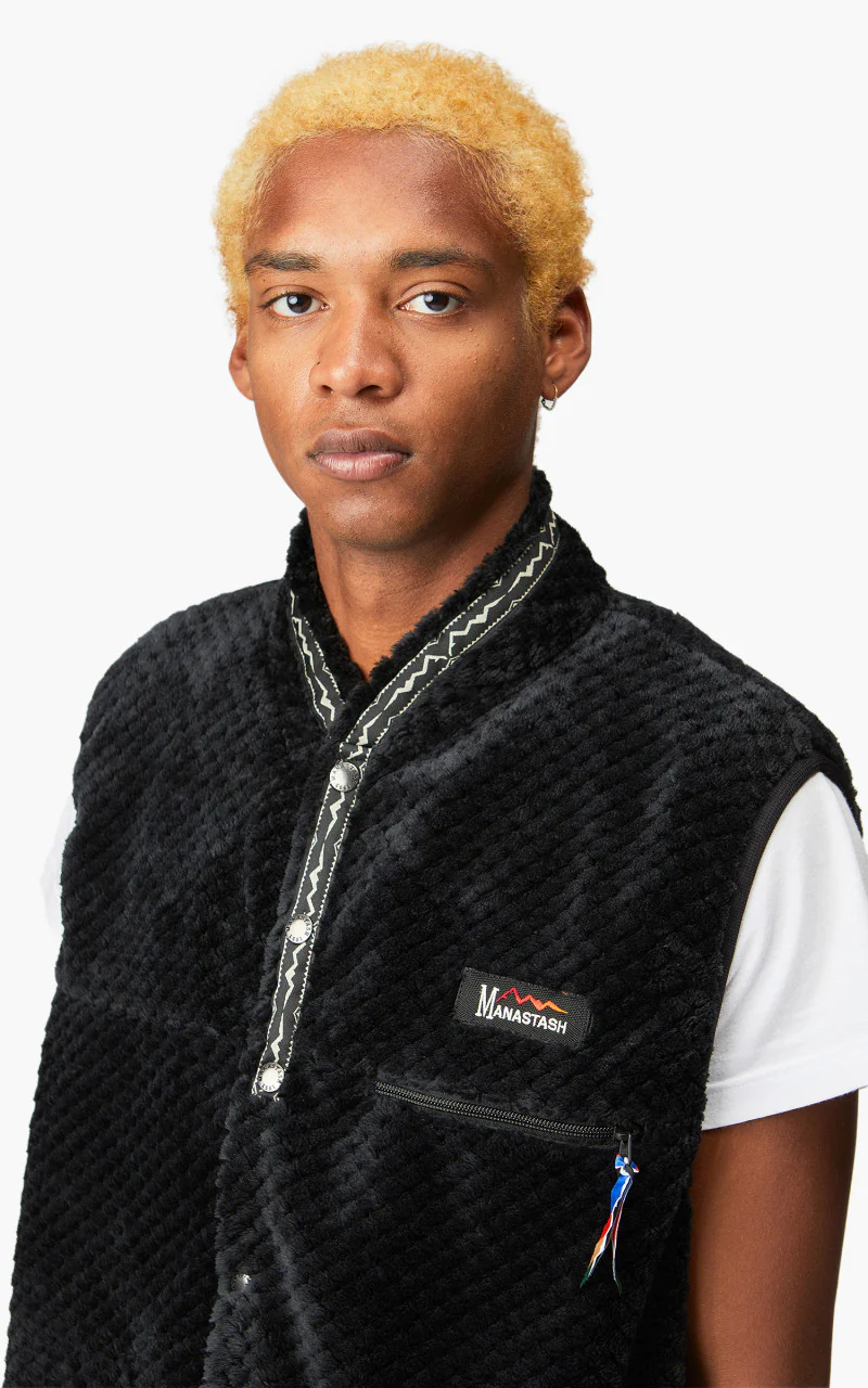 Manastash Thermal Fleece Vest Black - Image 6